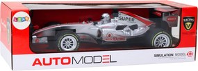 LEAN Toys Diaľkovo ovládané pretekárske auto RC 1:12, strieborné, svetlá a zvuky