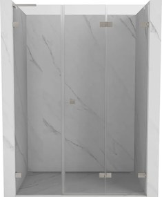 Mexen Lunar-F, L pravé sklápacie sprchové dvere 120 cm, 8mm číre sklo, oceľový profil, 836SL-120-050-97-00-P