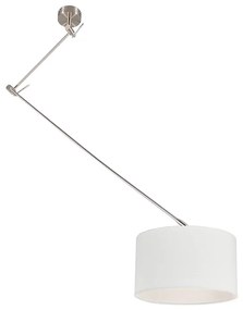 Osvetlenie na závesenie z ocele s tienidlom 35 cm biele nastaviteľné - Blitz