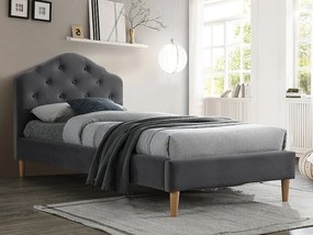 CHULLIA VELVET čalúnená posteľ 90 x 200, šedá