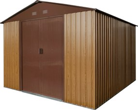 Záhradný domček BestBerg ZDB-9D / 9 m² / 279 x 324 x 211 cm / dekor červené drevo / hnedá