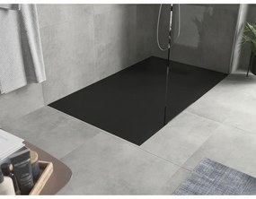Mexen Hugo, obdĺžniková sprchová vanička SMC 150 x 80 cm, čierna, čierna krytka, 42708015-B