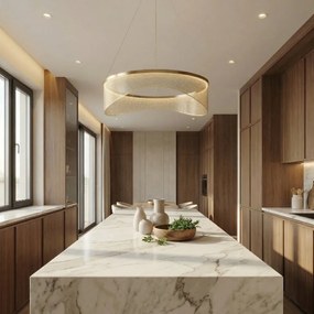 Toolight Toolight, LED závesné svietidlo 40cm, 20W, 1500 lm, G144-CP, zlatá, OSW-04700