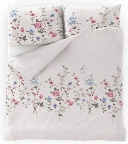 Kvalitex Bavlnené obliečky Delux Lúka ružová, 240 x 200 cm, 2 ks 70 x 90 cm