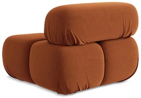 Oranžový zamatový modul pohovky (stredový diel) Lokua – Makamii