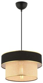 Závesný luster na lanku ERO 1xE27/60W/230V čierna/béžová