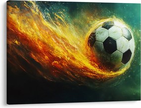 Obraz - Futbalová lopta v lete (70x50 cm)