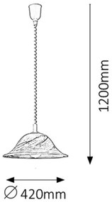 Rabalux 3954 - Luster ALABASTRO 1xE27/60W/230V