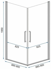 Rea - ABRA MATTE rohový otvárací sprchový kút  90 x 90 cm, čierny profil / číre sklo, REA-K5502