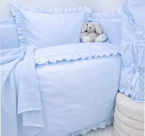 INTERMEDIC SK Posteľná obliečka do postieľky Baby Blue s volánikom 90x130 / 45x65 cm – 100% bavlna, elegantný unisex dizajn, zips