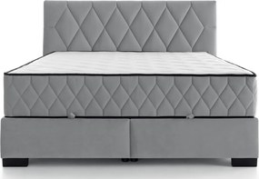 Posteľ Reve 160x200 cm, svetlo šedá látka