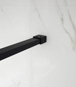 Erga Paris, sprchová zástena Walk-In 130x200 cm v čiernom ráme, 8mm číre sklo, čierny profil, ERG-V02-PARIS-130x200-BF