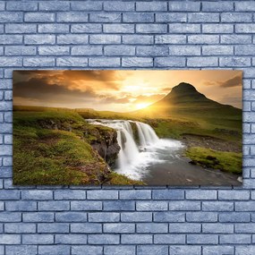 Obraz plexi Hory vodopád príroda 120x60 cm