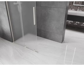 Mexen Velar L, posuvná sprchová zástena Walk-in 90 x 200 cm, 8mm sklo námraza, brúsená oceľ, 871-090-003-33-97