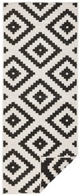 Čierno-krémový vonkajší koberec NORTHRUGS Malta, 80 x 345 cm