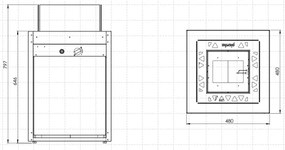 Planika Square GAS - Vonkajší plynový krb 79,7x48 cm 10kW