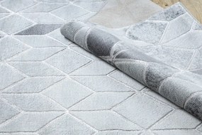 Moderný MEFE koberec B400 vzor kocka, geometrický 3D - Štrukturálny, dve vrstvy rúna sivá Veľkosť: 80x150 cm