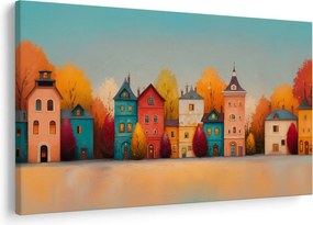 Obraz - Jesenná dedina (90x60 cm)