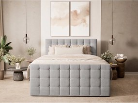 Sivá boxspring posteľ s úložným priestorom 200x200 cm Tasca – Maison de Rêve