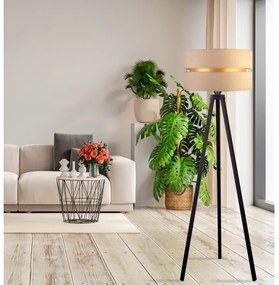 Duolla - Stojacia lampa DUO 1xE27/60W/230V pr. 44 cm béžová/wenge