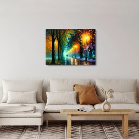 Sklenený obraz - Nočná prechádzka (70x50 cm)