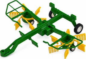 LEAN Toys Poľnohospodársky traktor s hrabacou lištou a farmárom, diaľkovo ovládaný RC, so svetlami, mierka 1:24