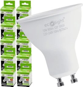 6x GU10 LED žiarovka 10W teplá biela