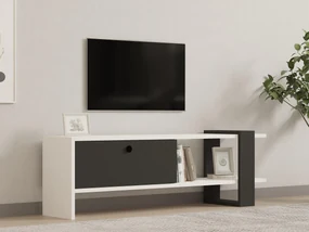 TV stolík/skrinka Dutudo (antracit + biela) . Akcia -27%. Vlastná spoľahlivá doprava až k Vám domov. 1095107