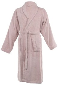 Svetloružový bavlnený župan veľkosť S/M Lindu – Tiseco Home Studio