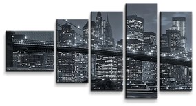 Sablio Obraz - 5-dílný Nočný New York 2 - 100x60 cm