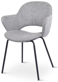 Svetlosivé čalúnené jedálenské kreslá v súprave 2 ks Rowley – Unique Furniture