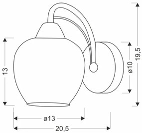 Nástenná lampa TOBIAS 1xE27/40W/230V lesklý chróm