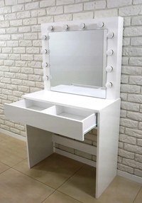 Toaletný stolík so svetielkami bez taburetky