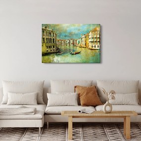 Obraz - Benátsky kanál a gondoly (90x60 cm)