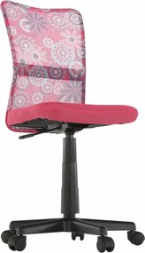 Detská stolička na kolieskach Gofy - ružová / vzor / čierna