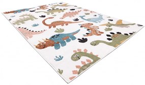 Dywany Łuszczów, Detský kusový koberec Fun Dino cream, 280x370, viacfarebná, detská izba