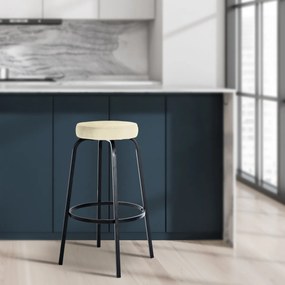 Barová stolička Kamari zamat - krémová