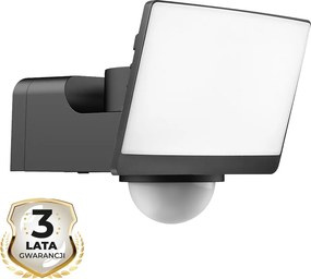 Exteriérové nástenné LED svietidlo Davos, 1x LED 30w, 4000k, čierna, pohybový senzor
