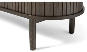 Hnedá komoda v dekore duba s posuvnými dverami 140x76x45 cm Meta – Unique Furniture