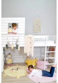 Žltý prateľný ručne tkaný bavlnený detský koberec ø100 cm You're My Sunshine – Lorena Canals