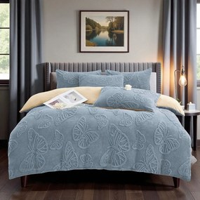 Jemné mikroplyš obliečky Homa EXCLUSIVE BLUEGREY 7-dielna sada 140x200 cm