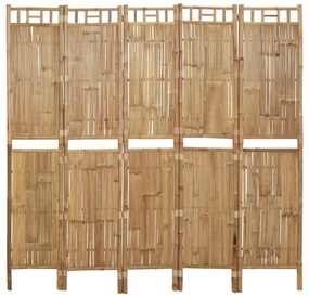 Paraván s 5 panelmi bambus 200x180 cm