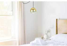 Závesné svietidlo Bergen Gold Spider, 1x zlaté/transparentné sklenené tienidlo (fi 15cm)