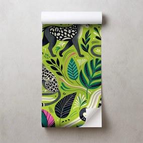 Samolepiaca tapeta leopardy v tropickej džungli