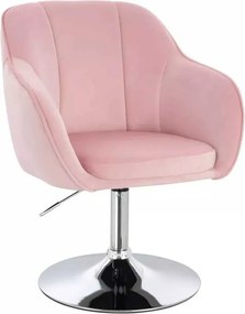 LuxuryForm DESIGN Stolička AVOLA VELUR na striebornom tanieri - svetlo ružová