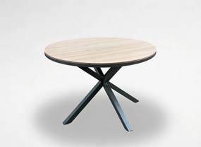 Záhradný stôl Alumio 111,5 cm hnedý/tmavosivý