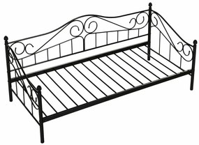 Tempo Kondela Kovová posteľ, čierna, 90x200, DAINA