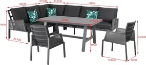 Doppler ELBA - záhradná 5-dielna hliníková jedálenská súprava - 2. akosť (N522)