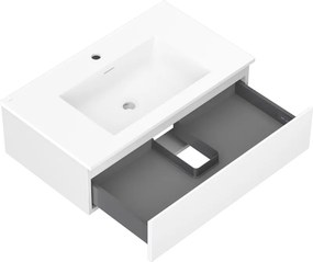 Mexen Orio, kúpeľňová skrinka 80 cm s umývadlom Otis, 1 zásuvka, biela matná, 91A10-08023-1-BF01-W18M01