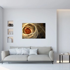 Obraz - Abstraktné ruže v ohnivých farbách (90x60 cm)